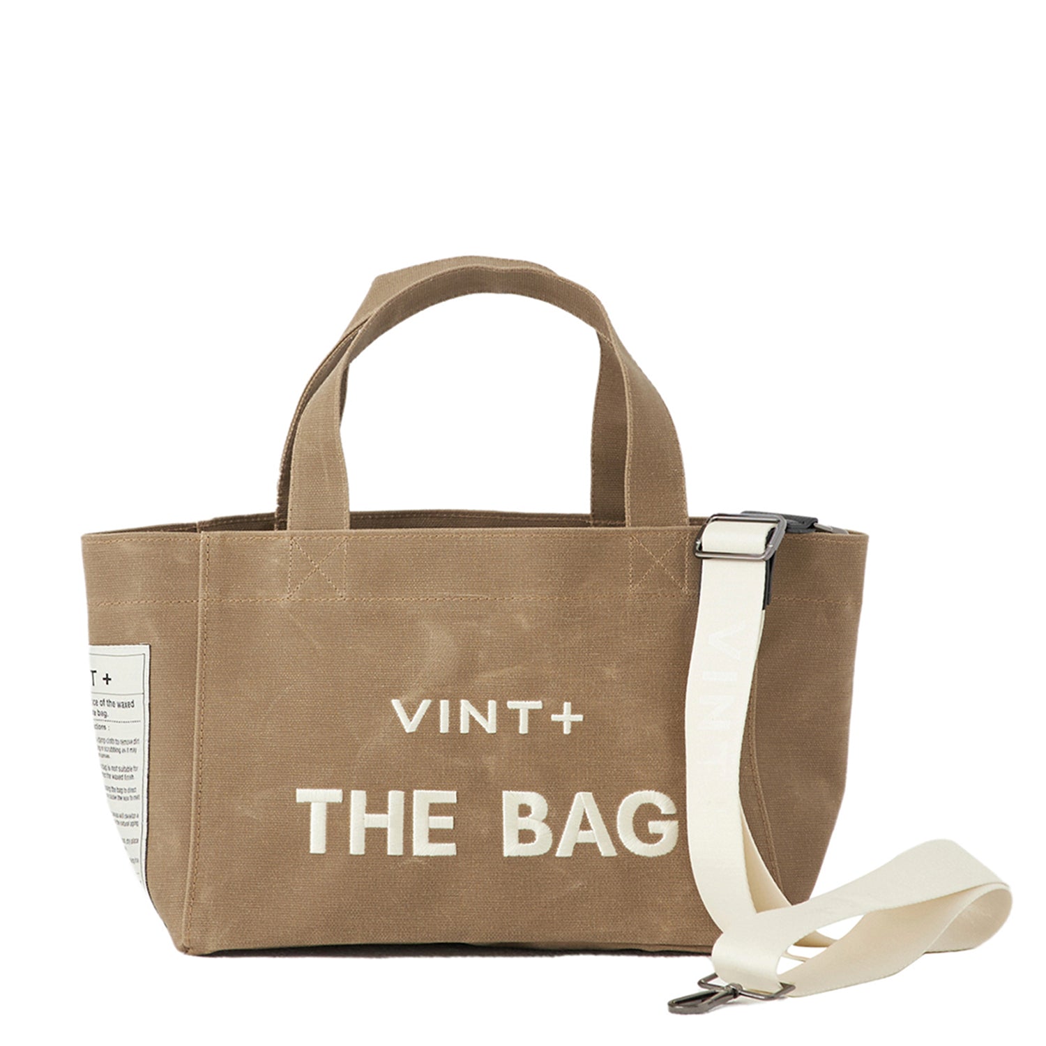 WAXED CANVAS TOTE BAG - SMALL - BEIGE
