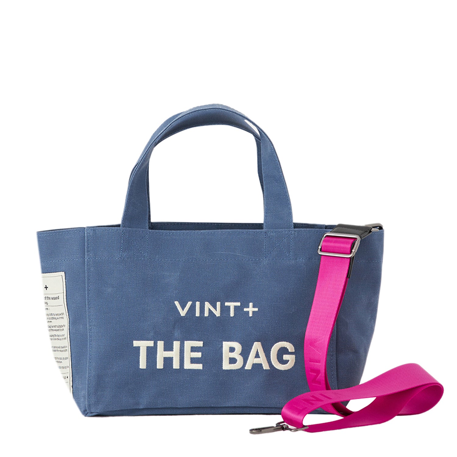 WAXED CANVAS TOTE BAG - SMALL - BLAU