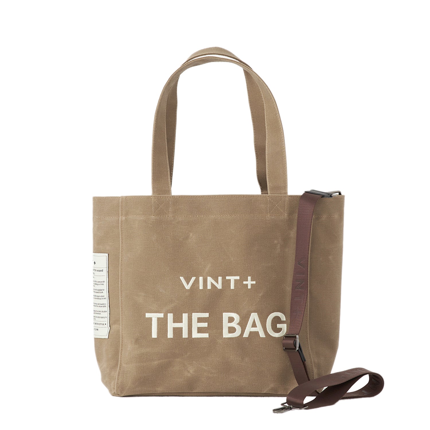 WAXED CANVAS TOTE BAG - BIG - BEIGE