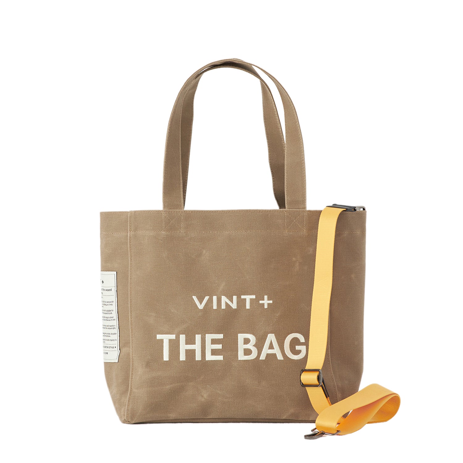 WAXED CANVAS TOTE BAG - BIG - BEIGE