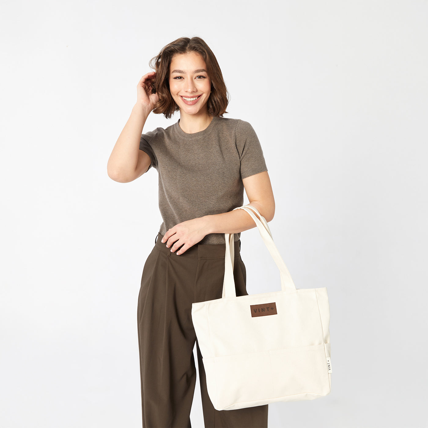 CANVAS SHOPPER - CREAM WHITE