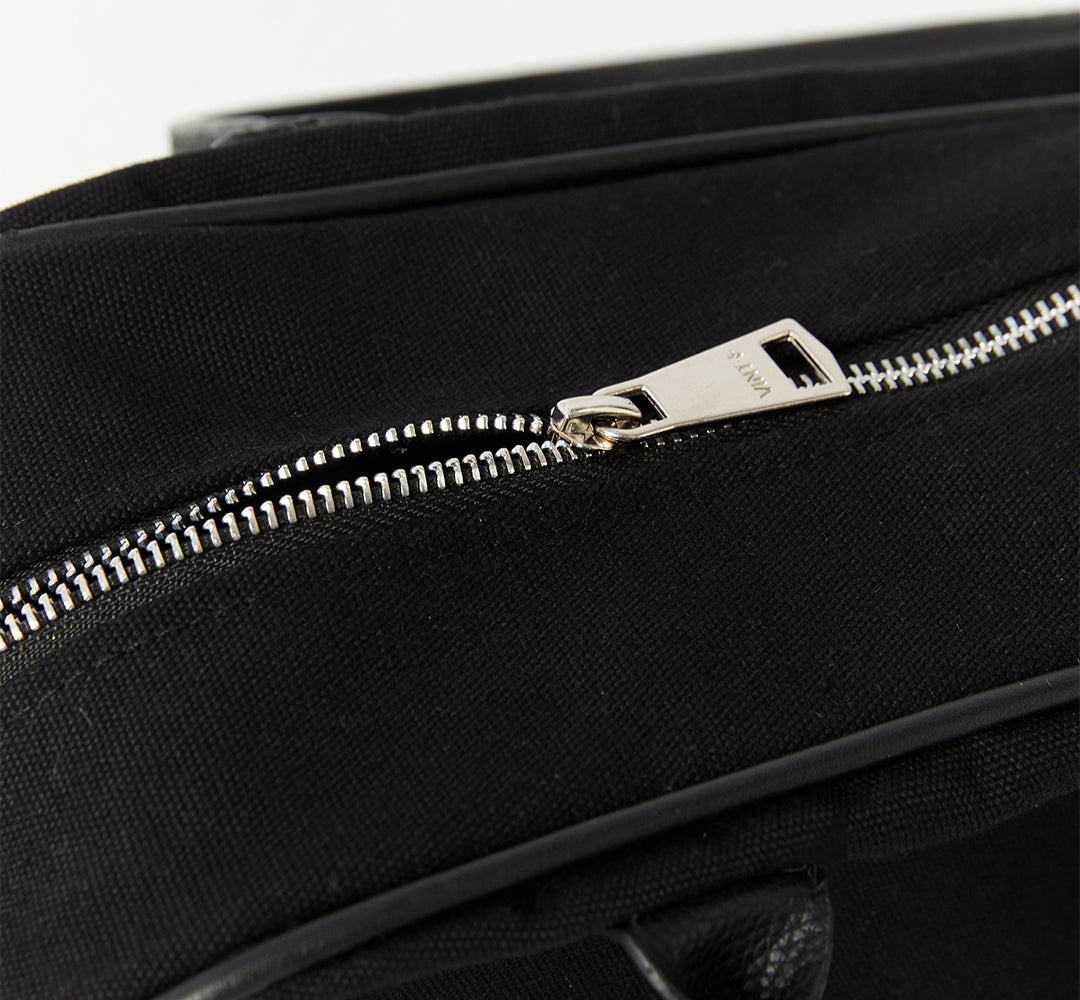 KANVAS BOWLİNG ÇANTASI - SİYAH (deri askı dahil)