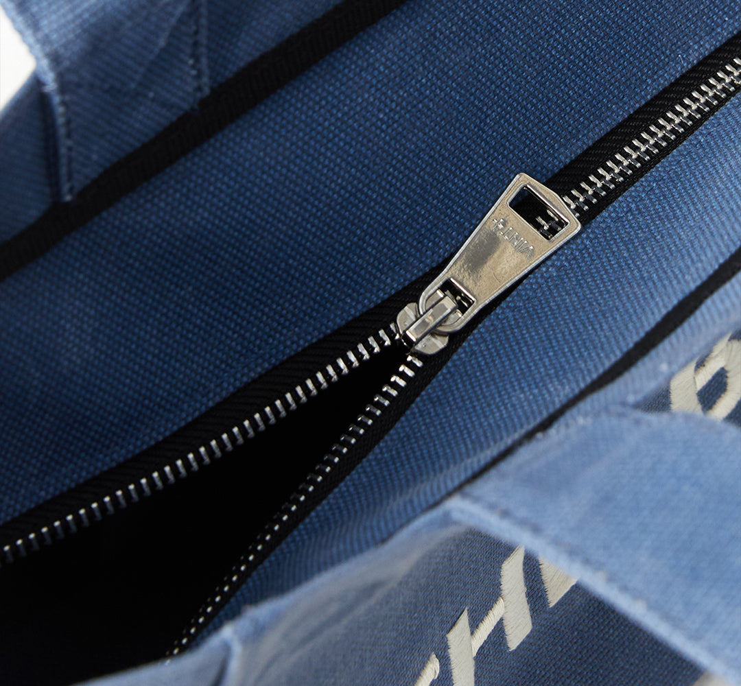 WAXED CANVAS TOTE BAG - SMALL - BLAU