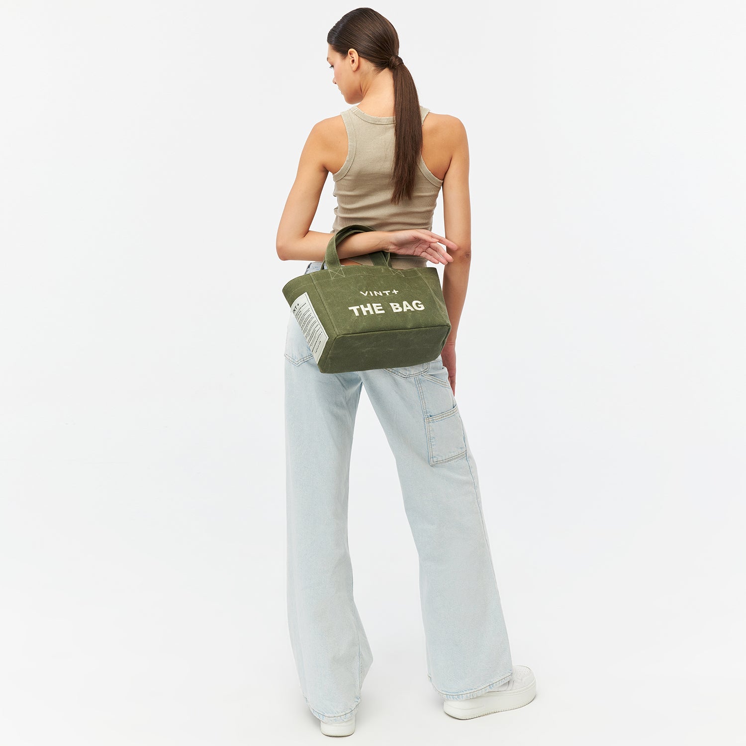 SAC CABAS EN TOILE - PETIT - KAKI
