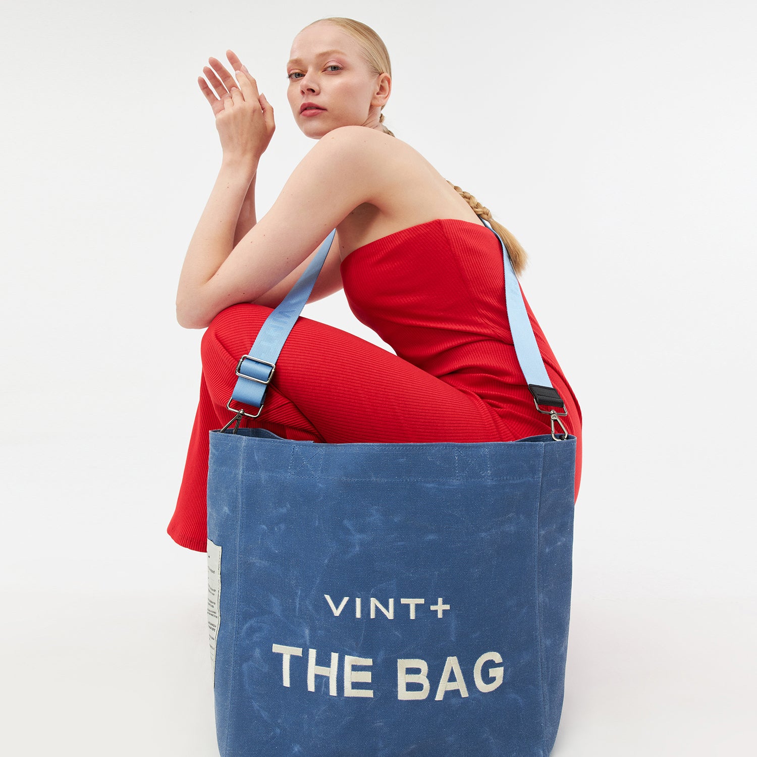 CANVAS TOTE BAG - BIG - BLAU