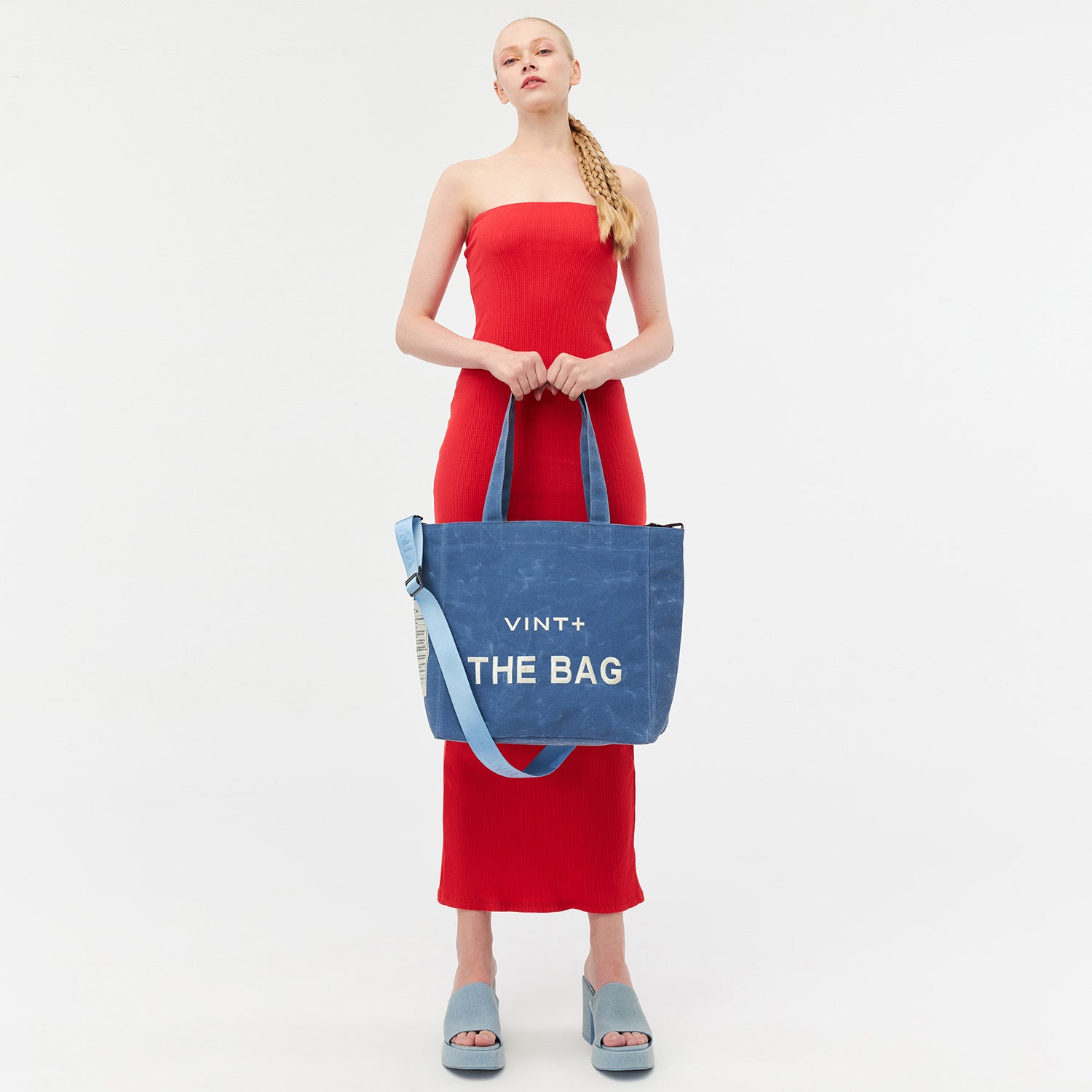 CANVAS TOTE BAG - BIG - BLAU