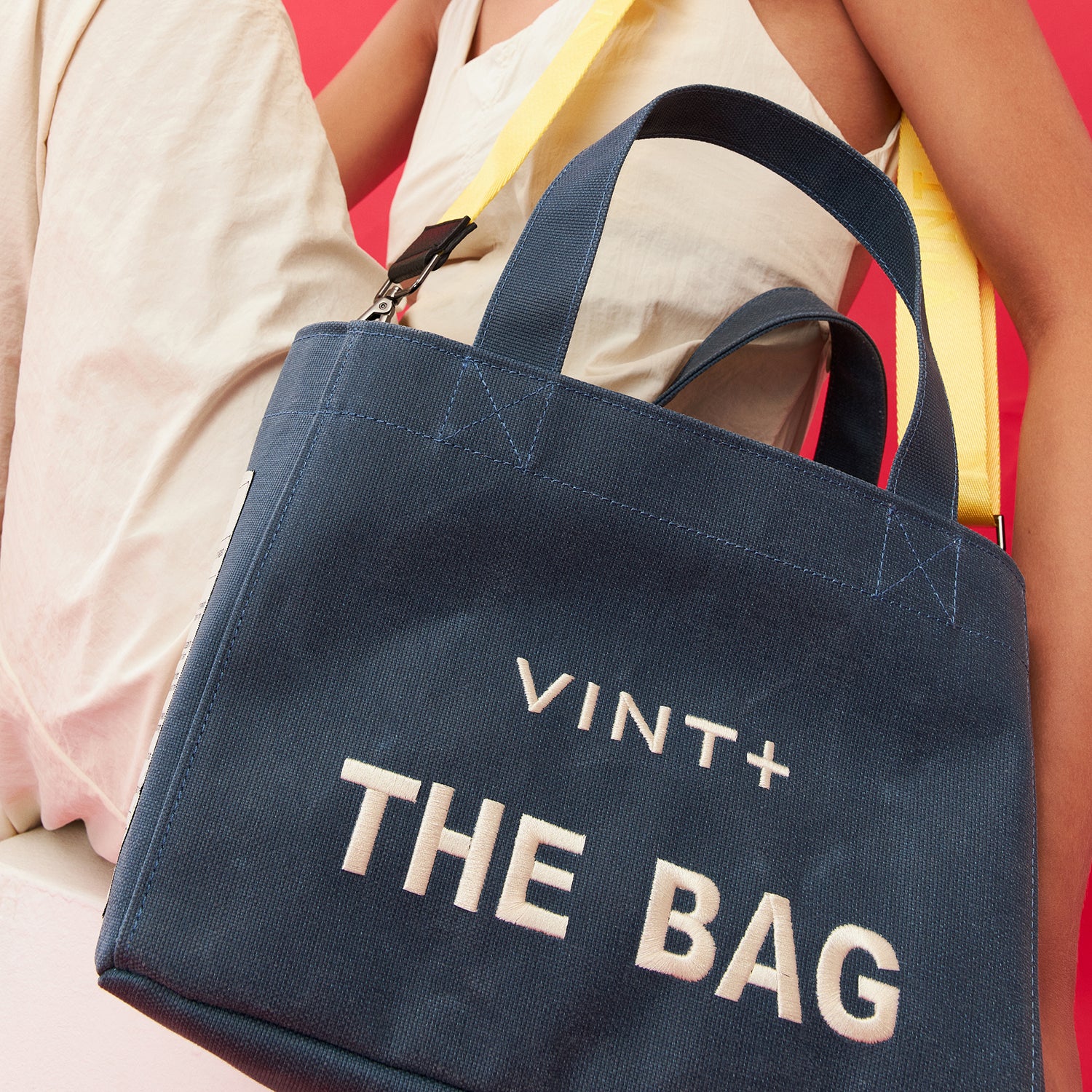 WAXED CANVAS TOTE BAG - SMALL - DENIM BLUE