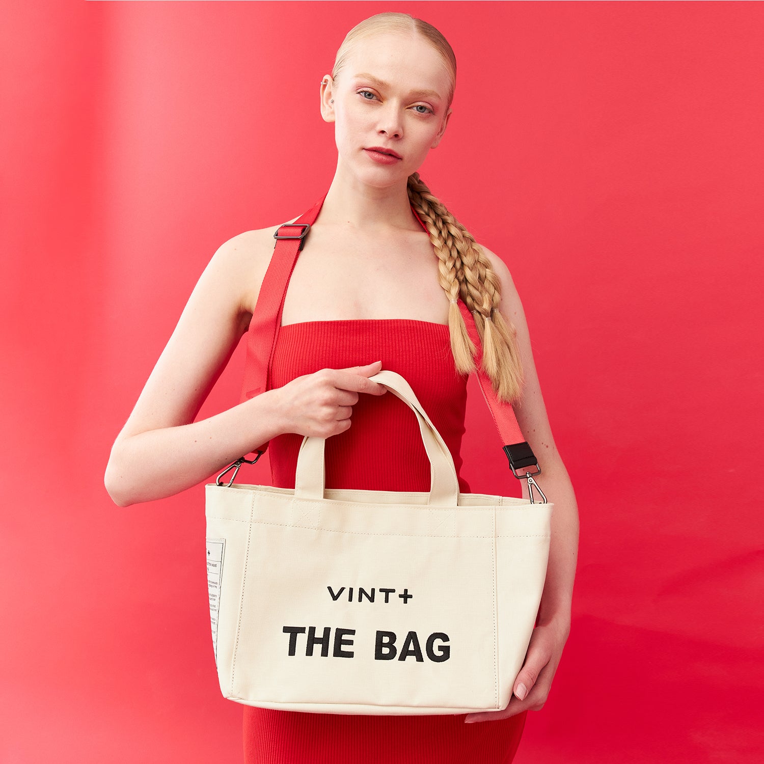 CANVAS TOTE BAG - SMALL - CREME WEIß
