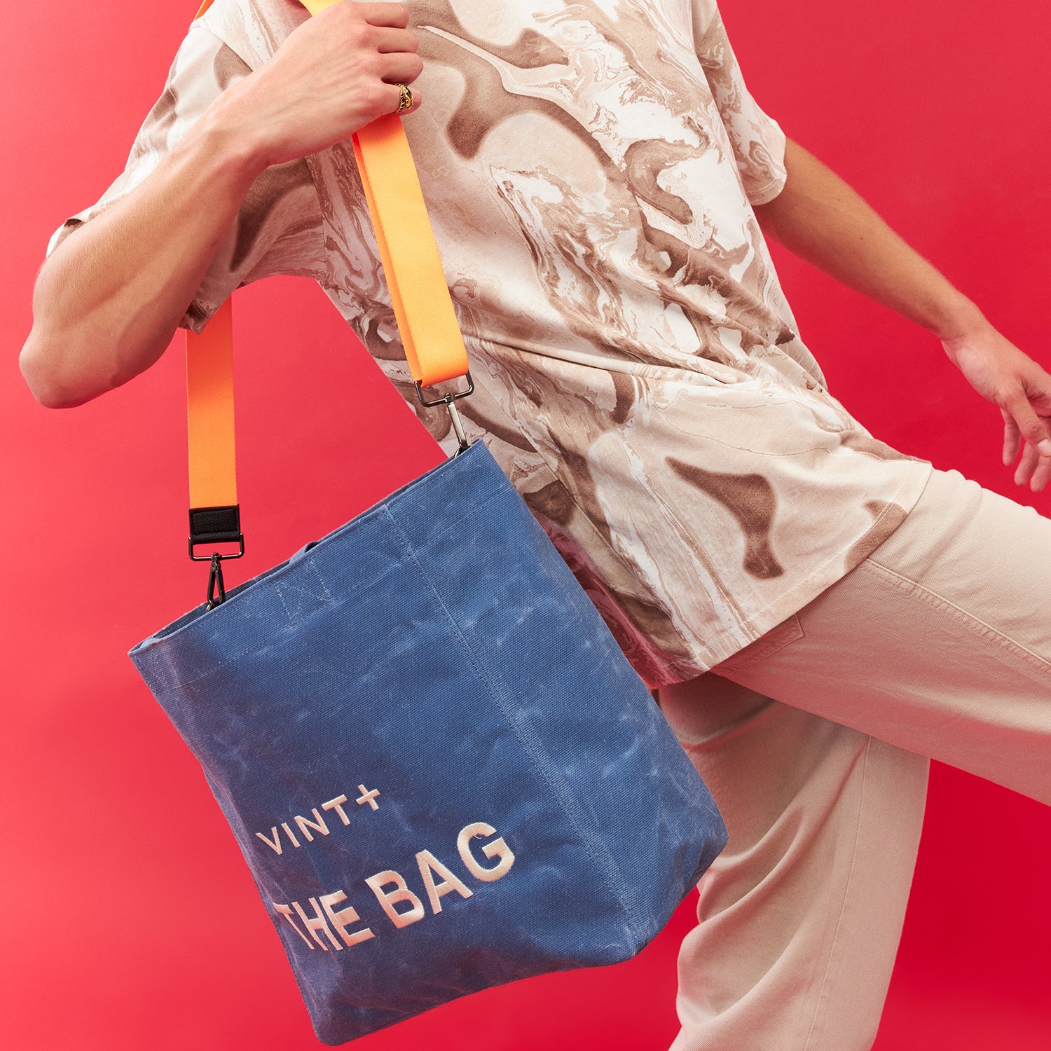 CANVAS TOTE BAG - BIG - BLAU
