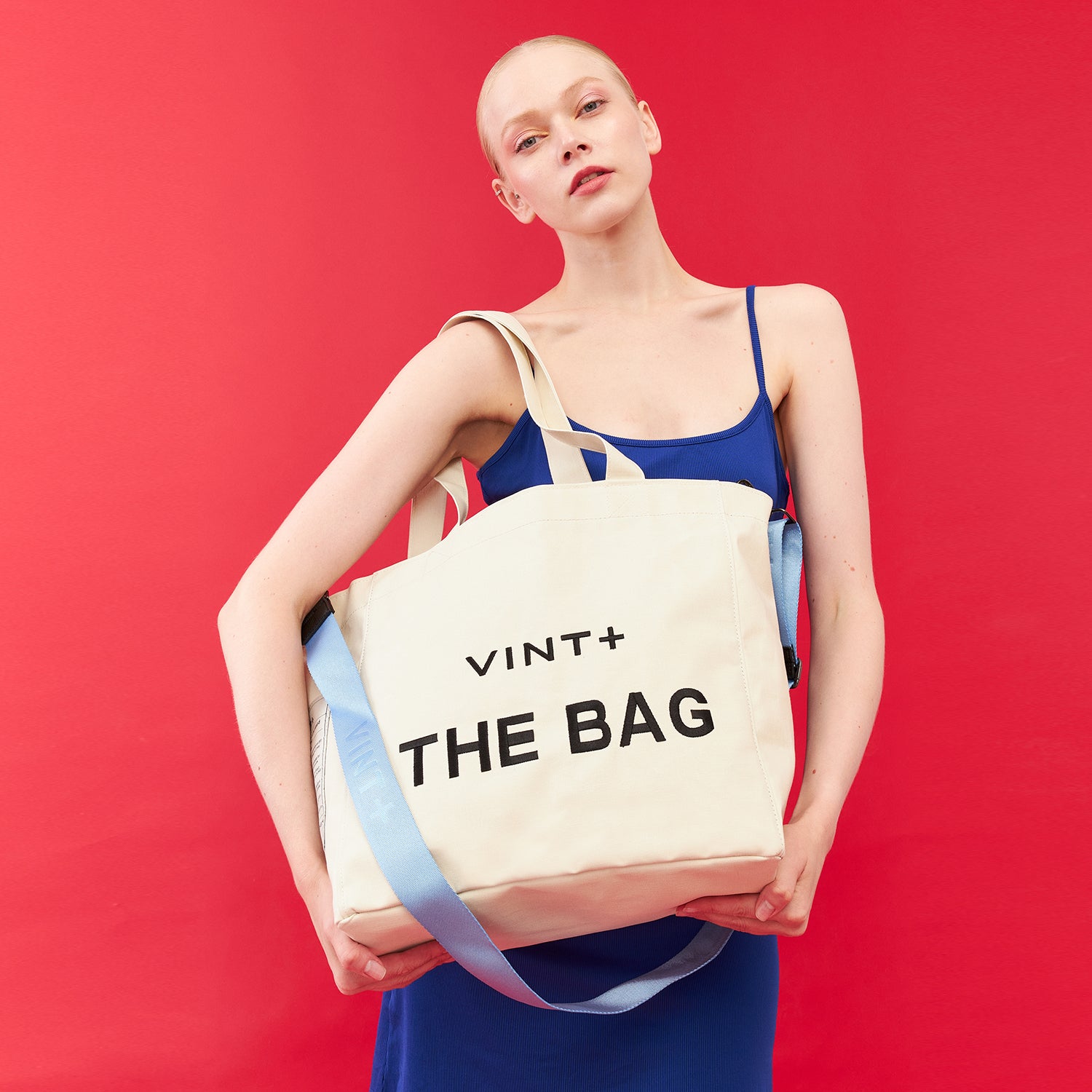 CANVAS TOTE BAG - BIG - CREME WEIß