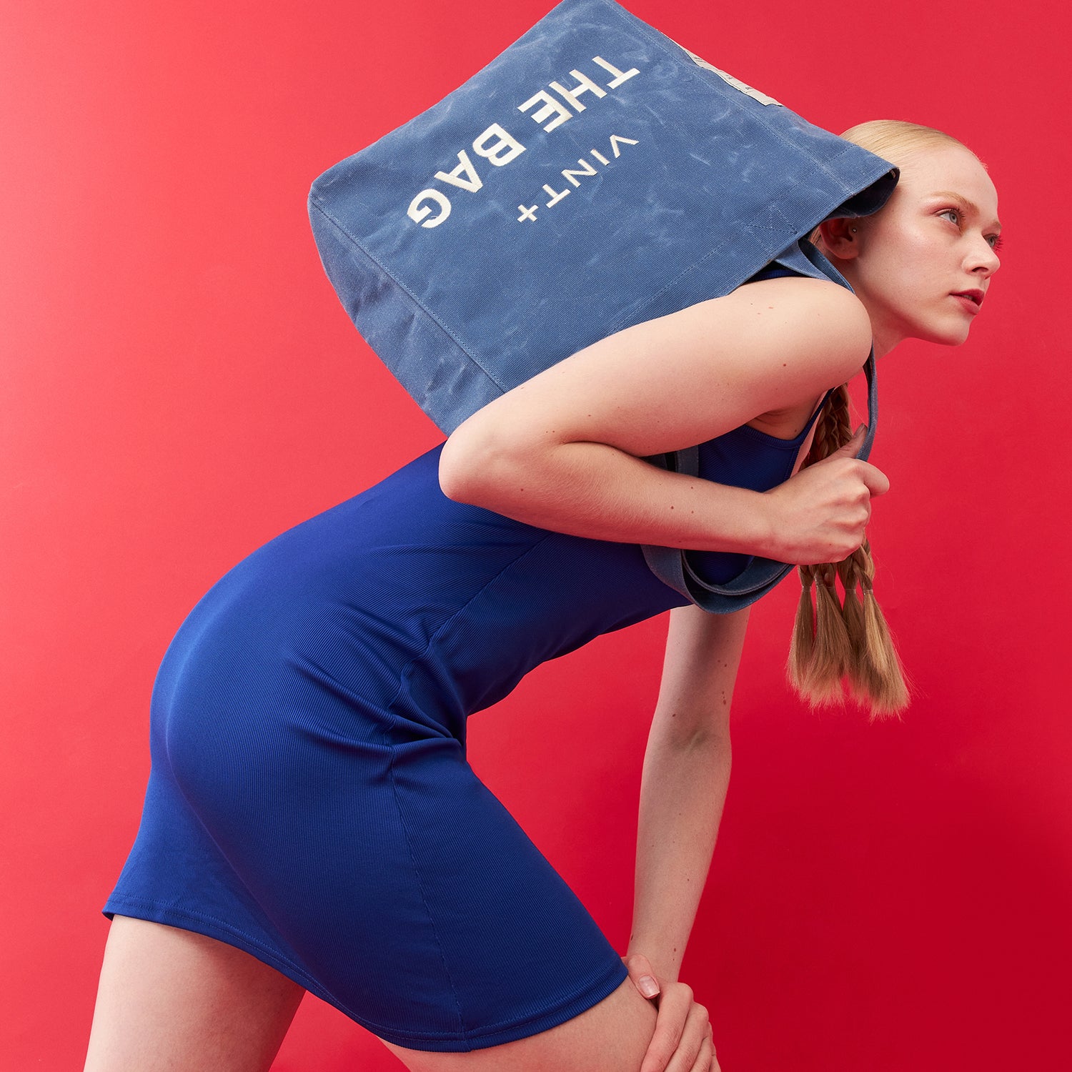 CANVAS TOTE BAG - BIG - BLAU