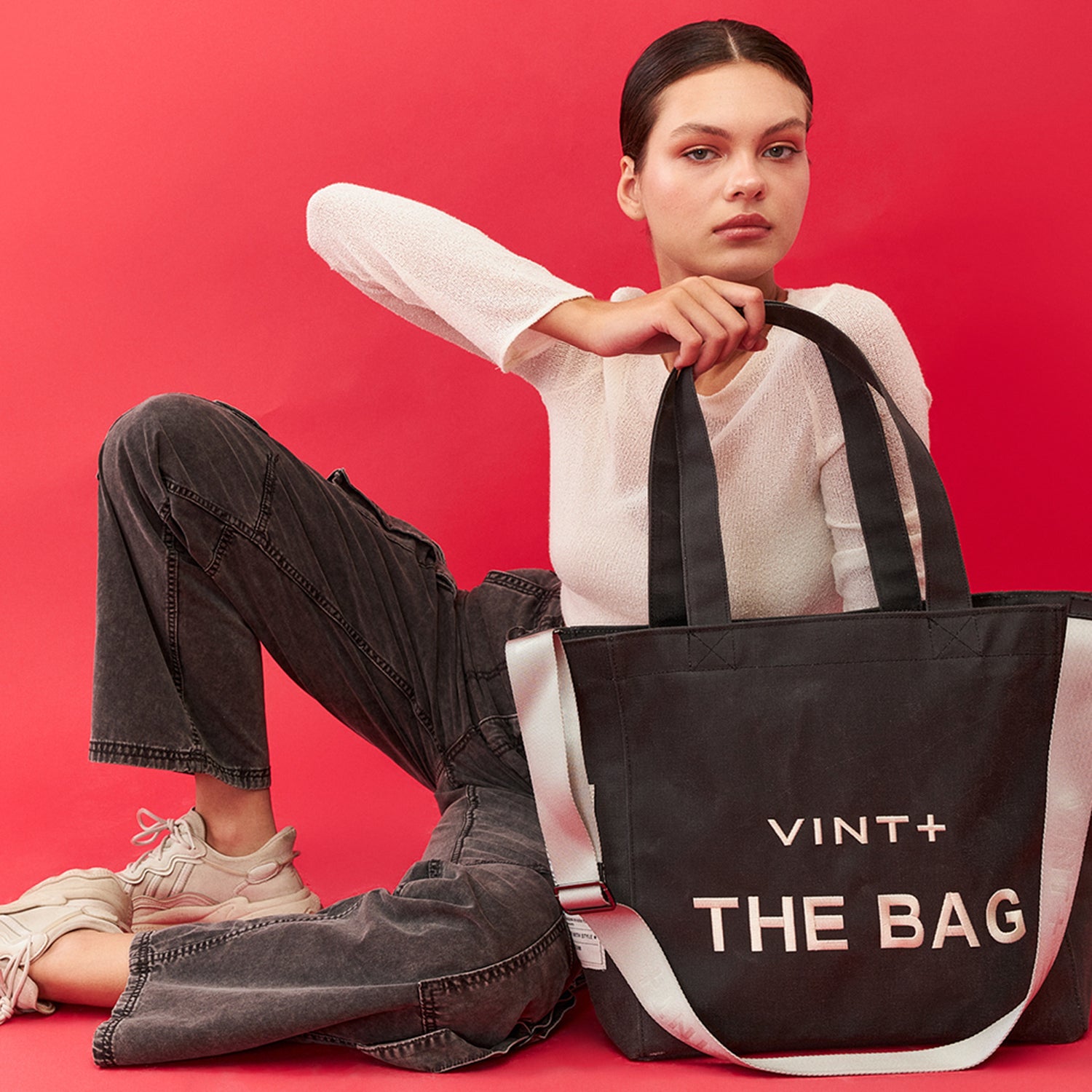 WAXED CANVAS TOTE BAG - BIG - ANTHRAZIT
