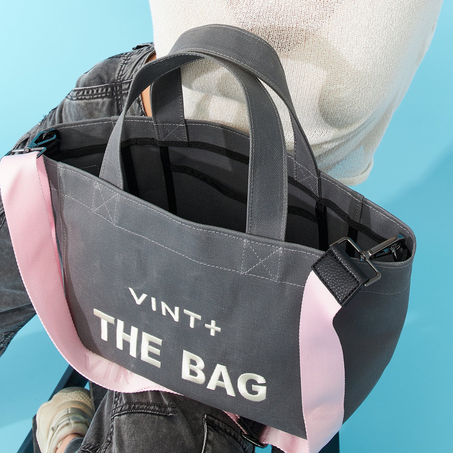 CANVAS TOTE BAG - SMALL - GRAU