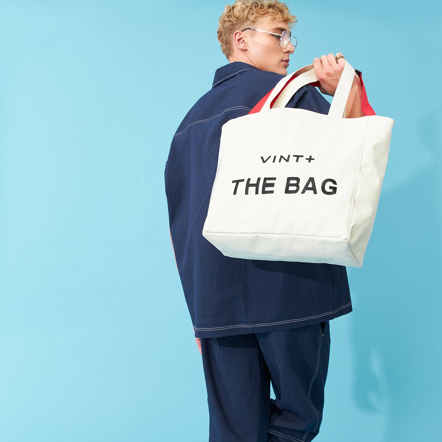 CANVAS TOTE BAG - BIG - CREME WEIß
