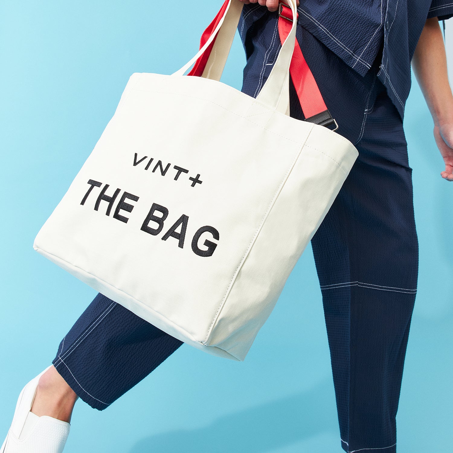 CANVAS TOTE BAG - BIG - CREME WEIß