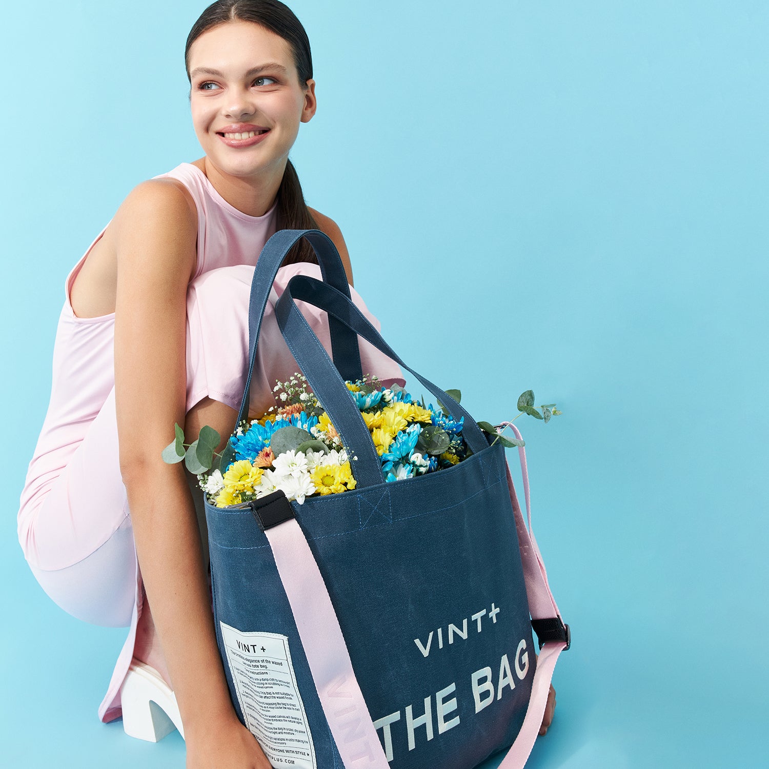 SAC CABAS EN TOILE - GRAND - BLEU DENIM