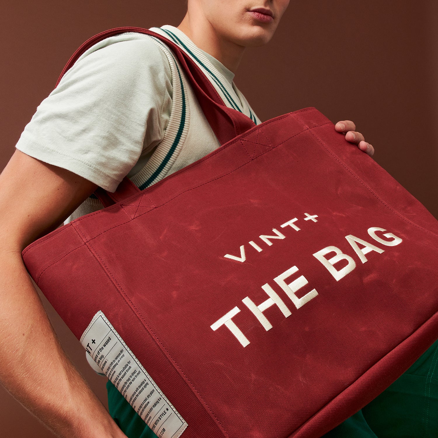 SAC CABAS EN TOILE - GRAND - ROUGE