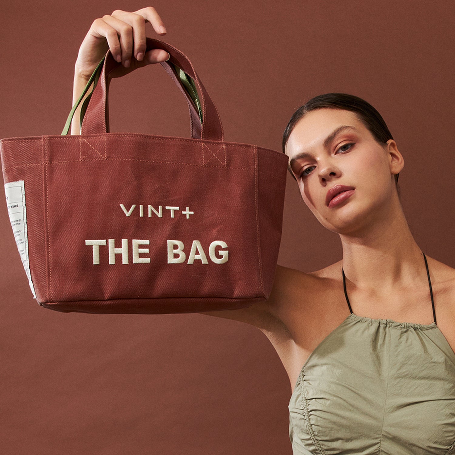 WAXED CANVAS TOTE BAG - SMALL - TERRACOTTA