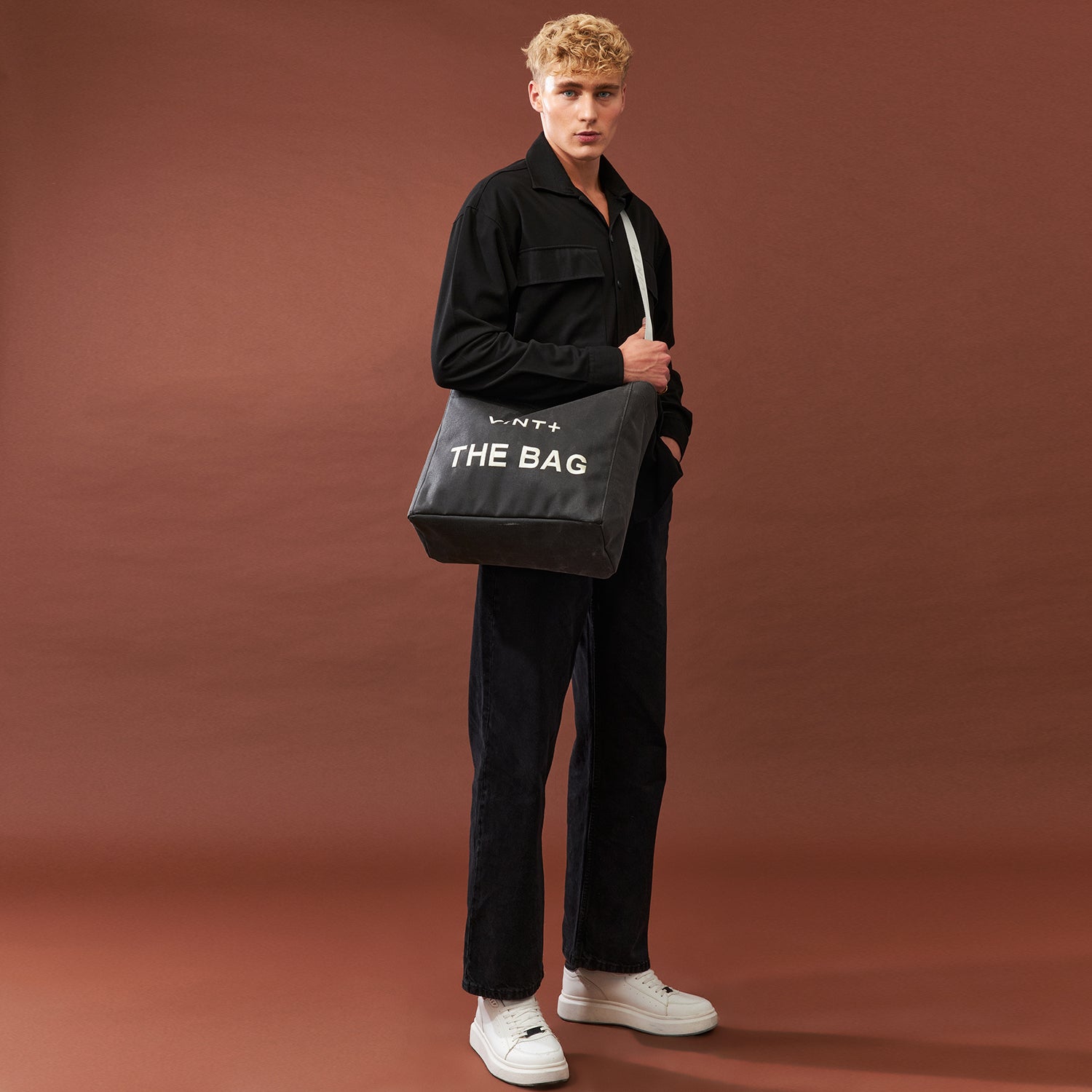 WAXED CANVAS TOTE BAG - BIG - ANTHRAZIT