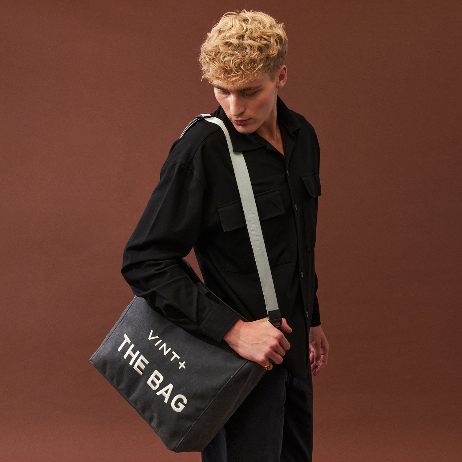 WAXED CANVAS TOTE BAG - BIG - ANTHRAZIT