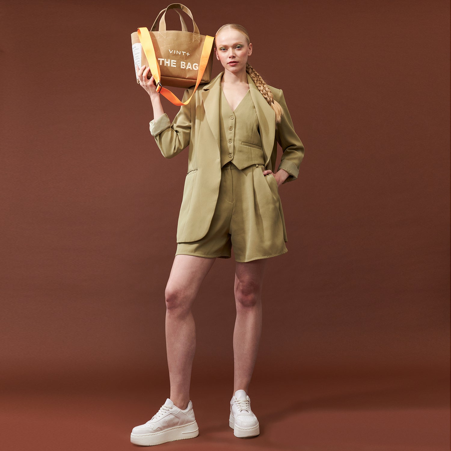 WAXED CANVAS TOTE BAG - SMALL - BEIGE