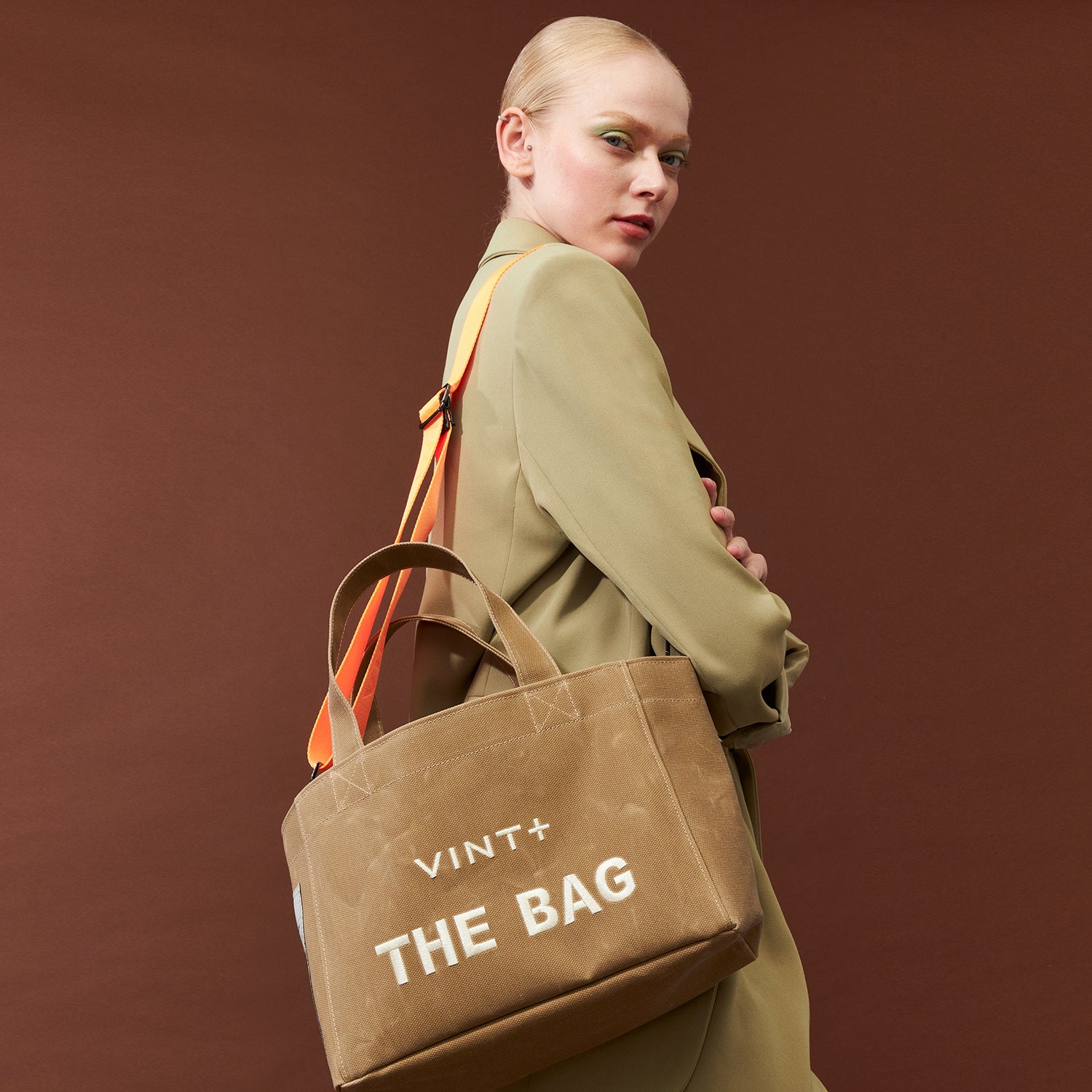 WAXED CANVAS TOTE BAG - SMALL - BEIGE