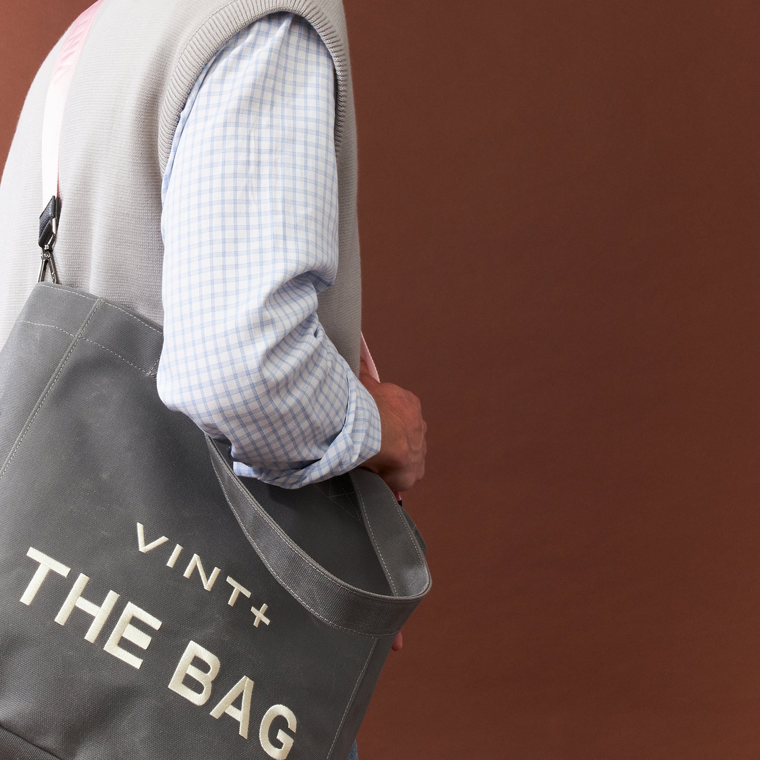 WAXED CANVAS TOTE BAG - BIG - GRAU