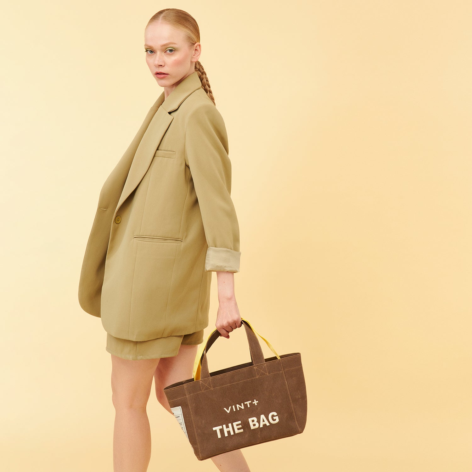 WAXED CANVAS TOTE BAG - SMALL - BROWN