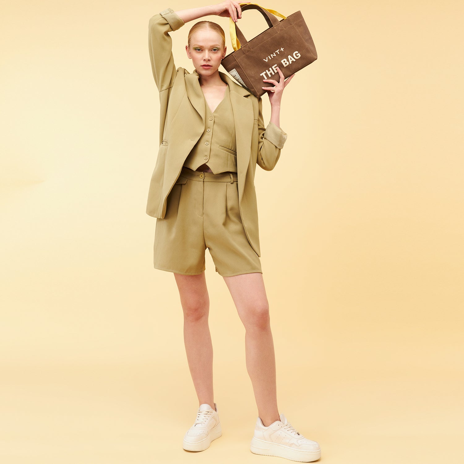 WAXED CANVAS TOTE BAG - SMALL - BROWN