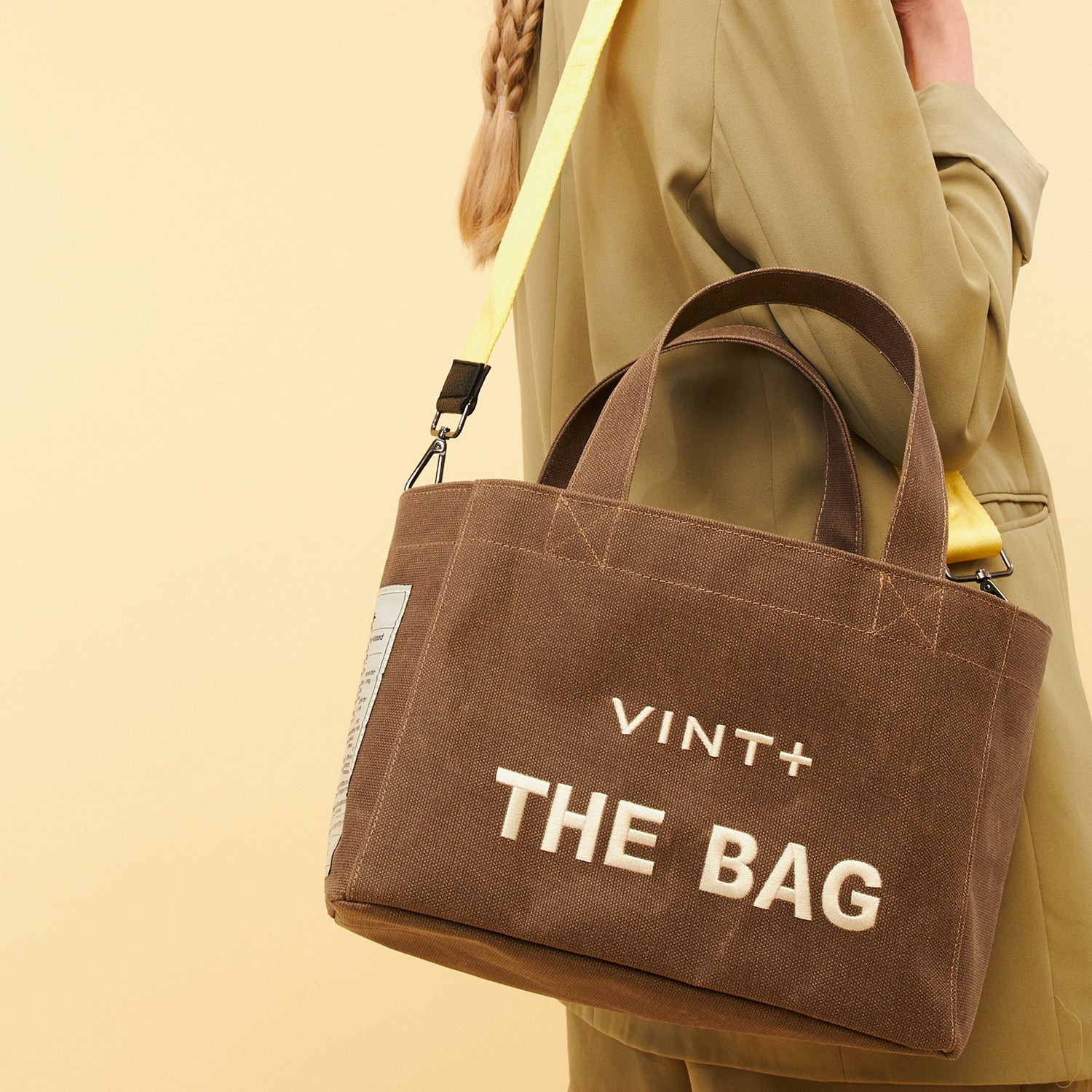 WAXED CANVAS TOTE BAG - SMALL - BROWN