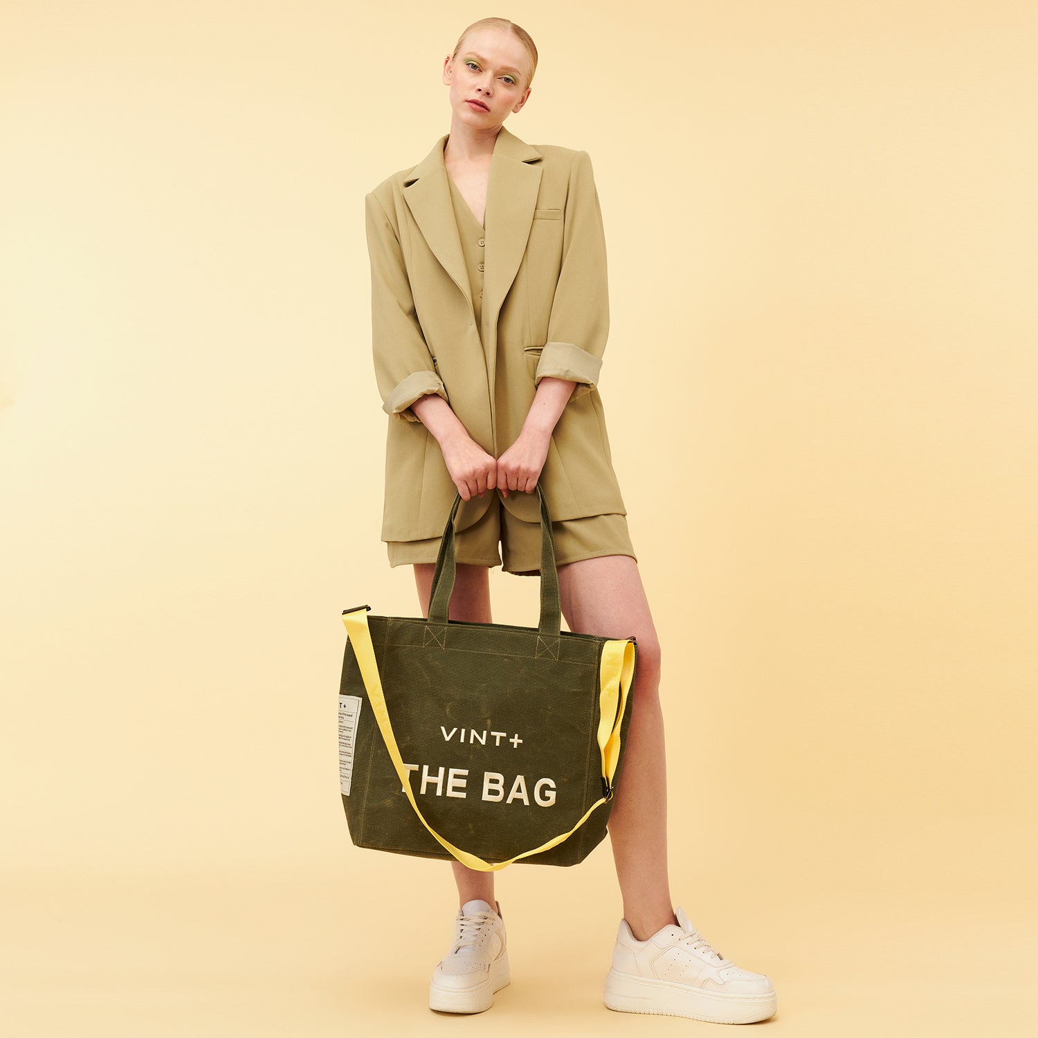CANVAS TOTE BAG - BIG - KHAKI