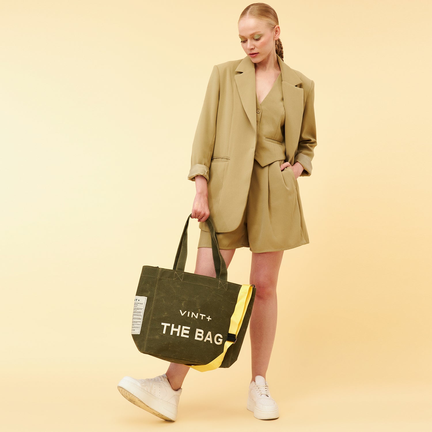 CANVAS TOTE BAG - BIG - KHAKI