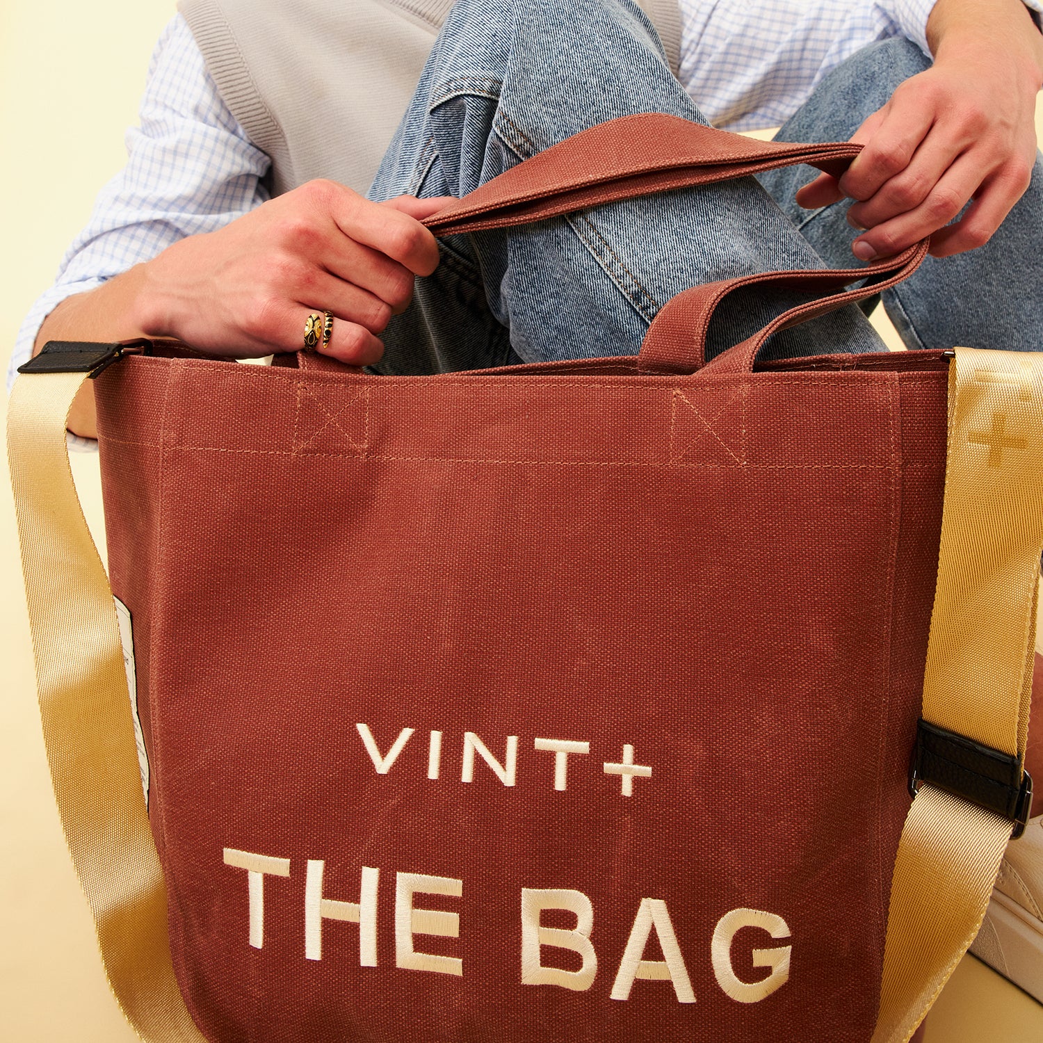 SAC CABAS EN TOILE - GRAND - TERRE CUITE