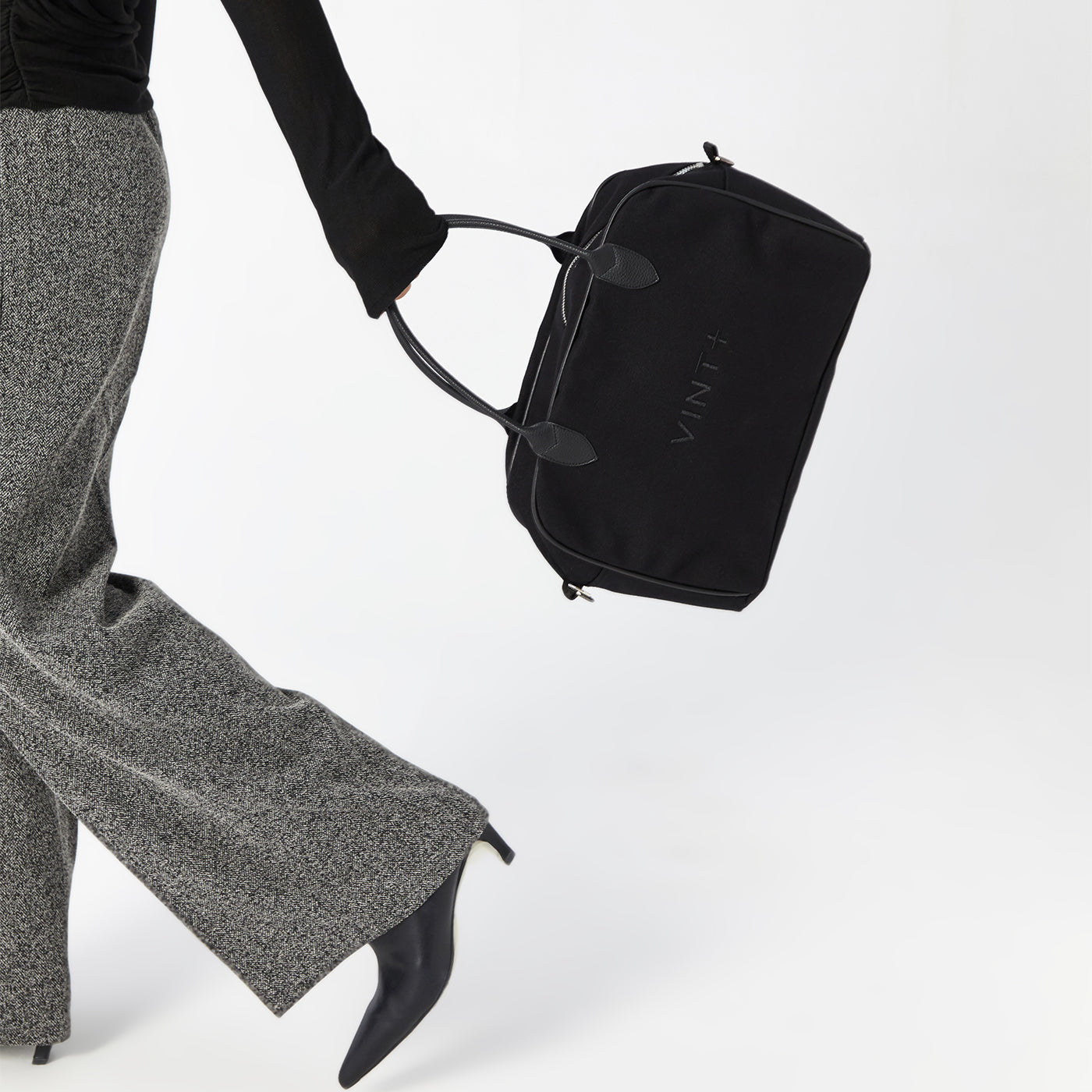 KANVAS BOWLİNG ÇANTASI - SİYAH (deri askı dahil)