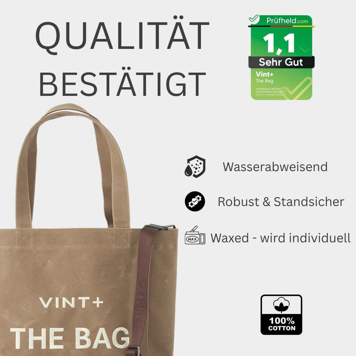 WAXED CANVAS TOTE BAG - BIG - BEIGE