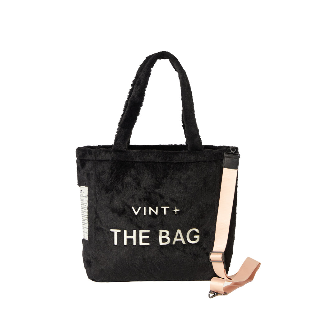 FLUFFY TOTE BAG - BIG - SCHWARZ