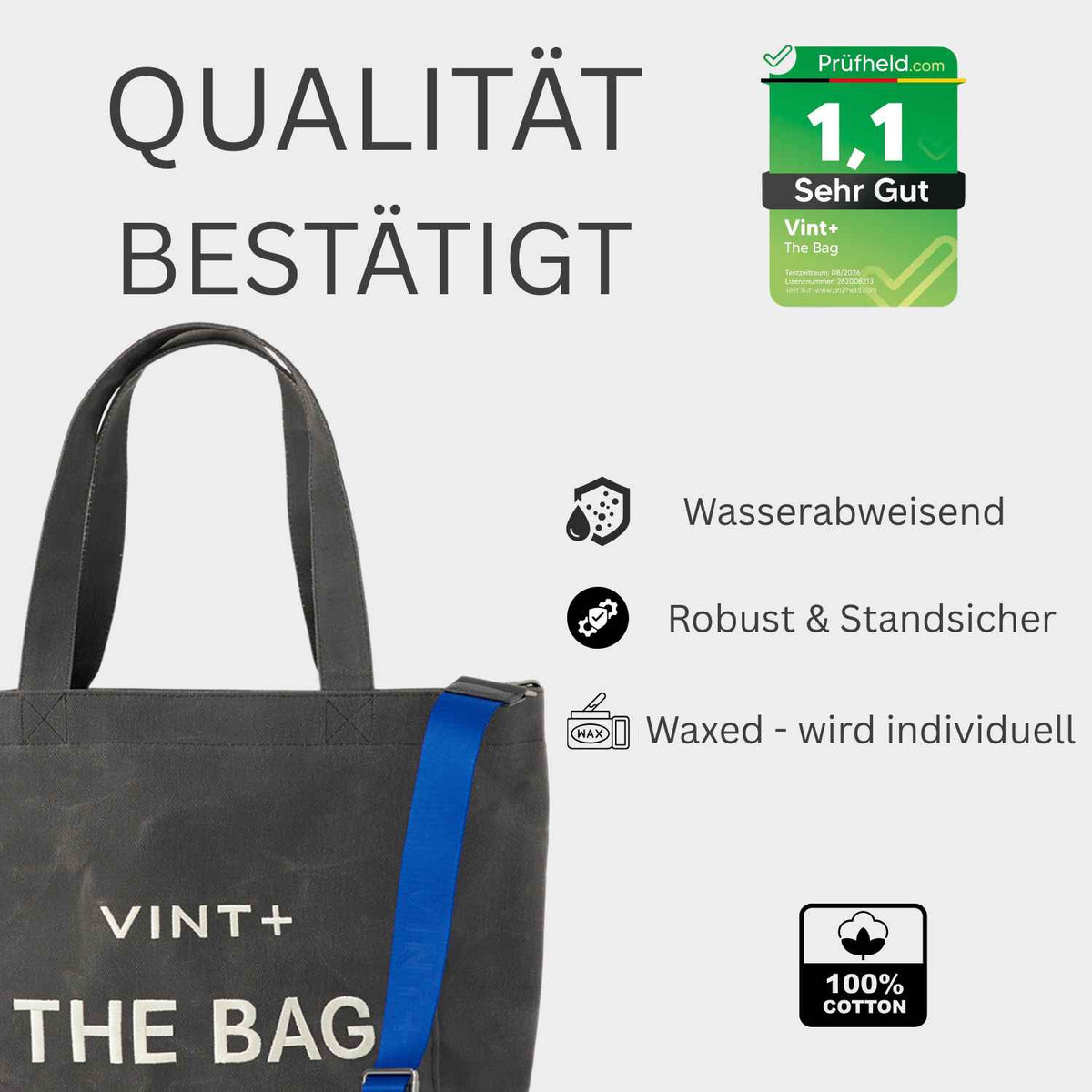 WAXED CANVAS TOTE BAG - BIG - ANTHRAZIT