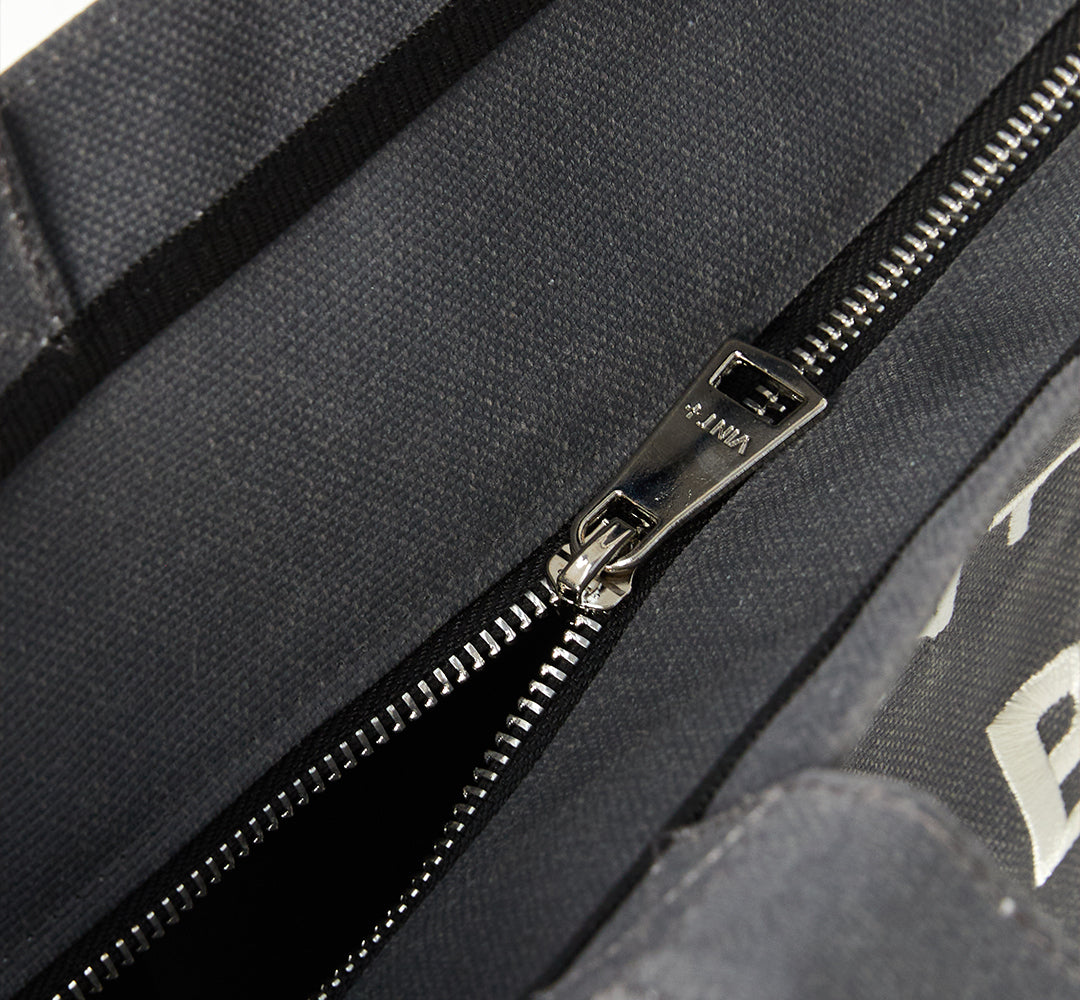WAXED CANVAS TOTE BAG - BIG - GRAU