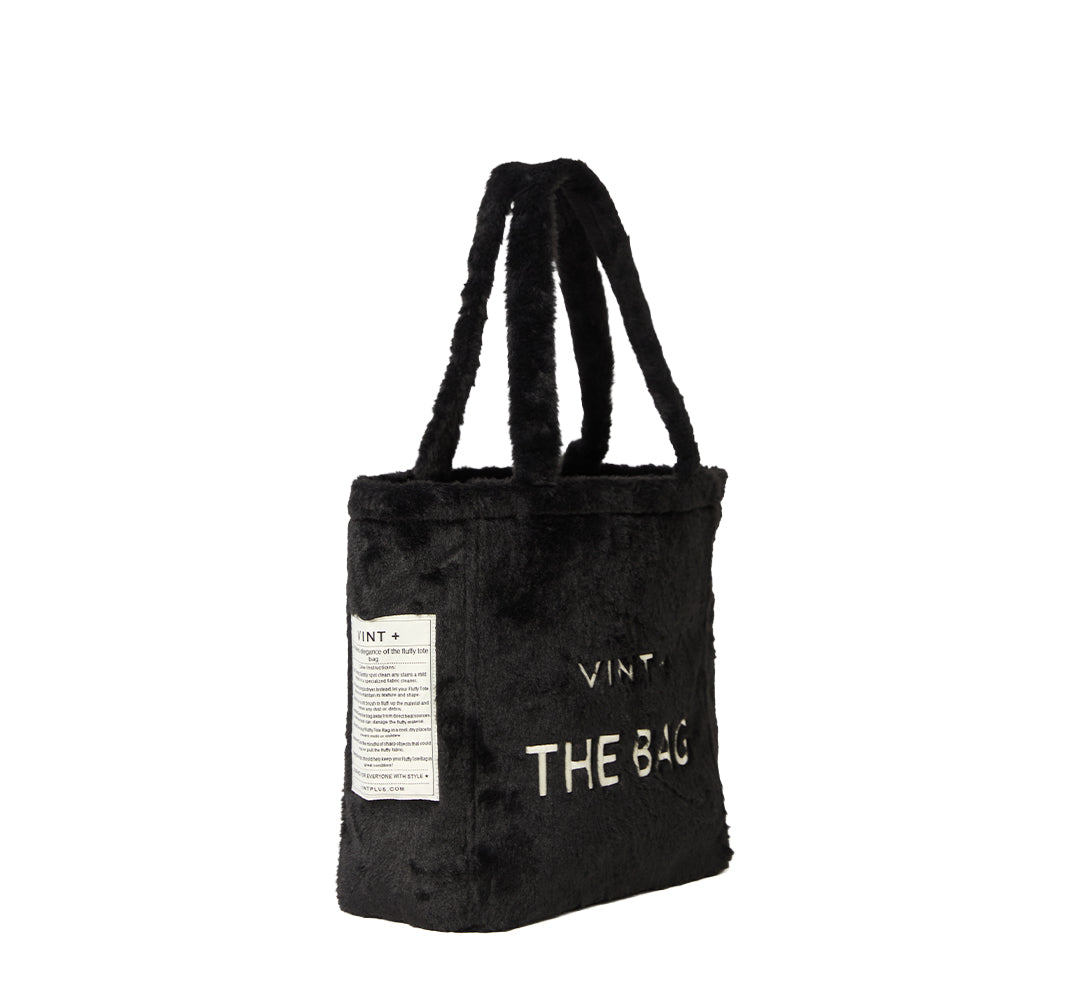 FLUFFY TOTE BAG - BIG - BLACK