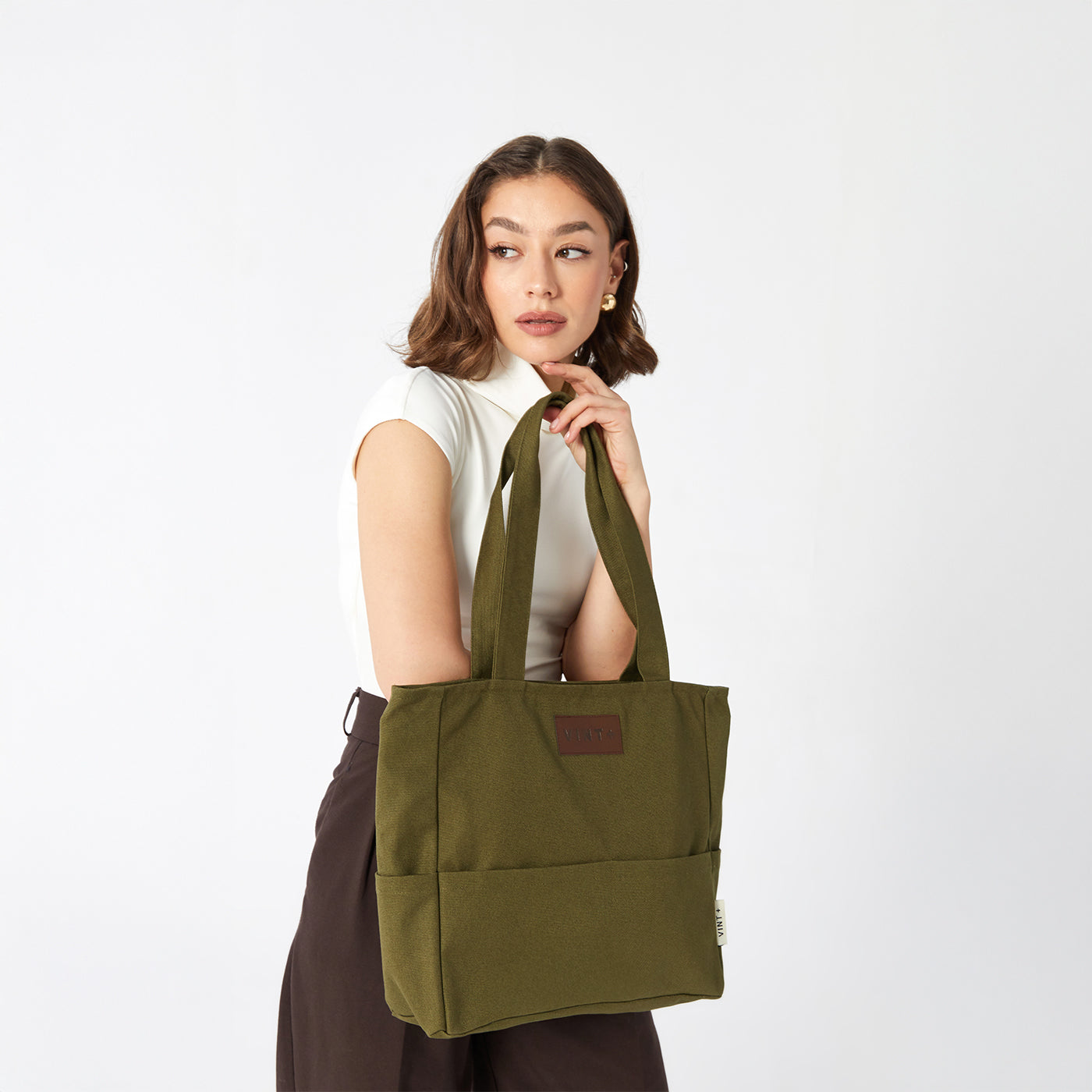 CANVAS SHOPPER - KHAKI