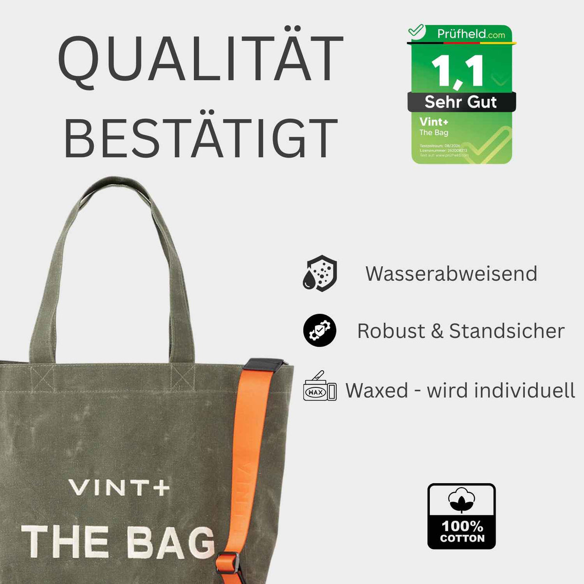 WAXED CANVAS TOTE BAG - BIG - KHAKI