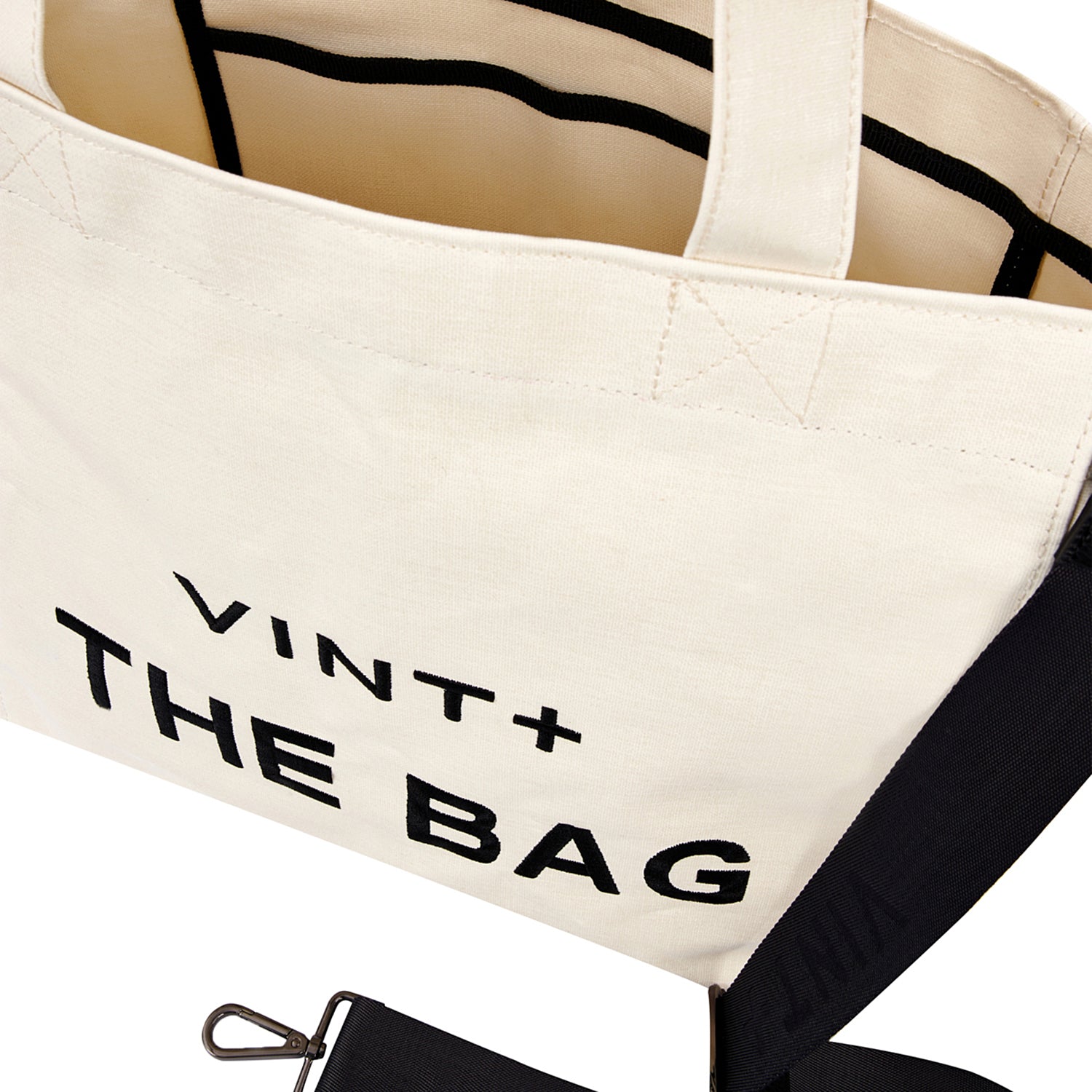 CANVAS TOTE BAG - BIG - CREME WEIß