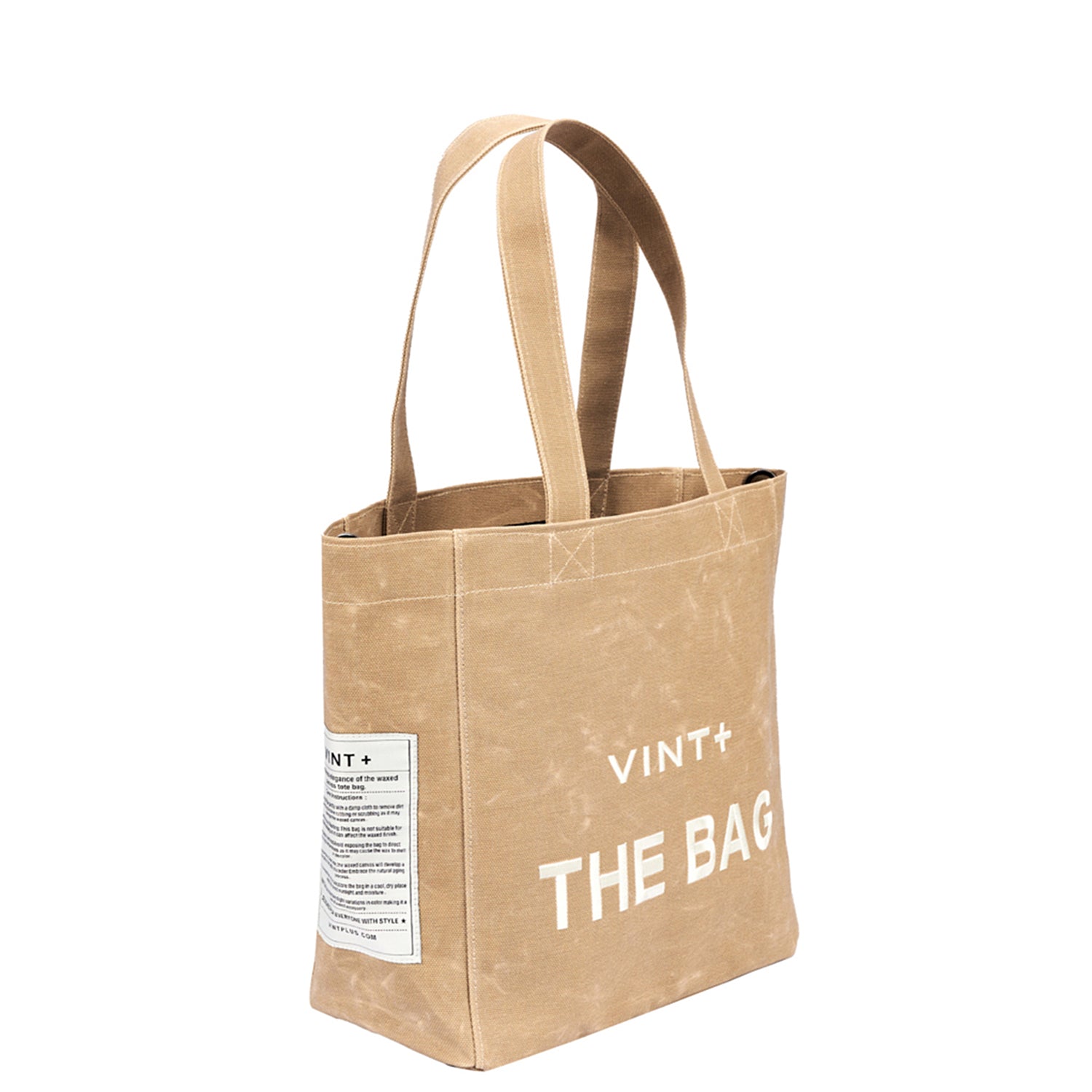 WAXED CANVAS TOTE BAG - BIG - BEIGE