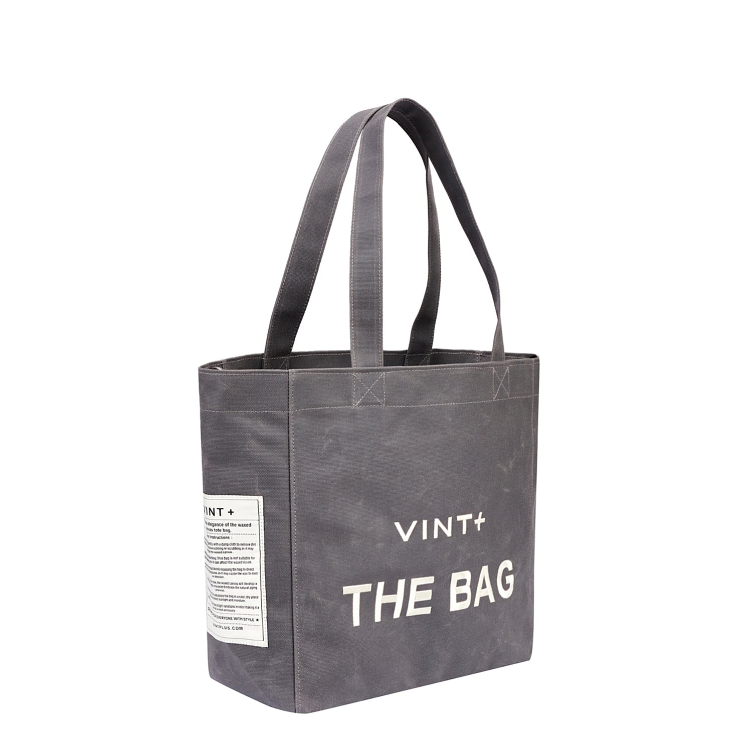 WAXED CANVAS TOTE BAG - BIG - GRAU