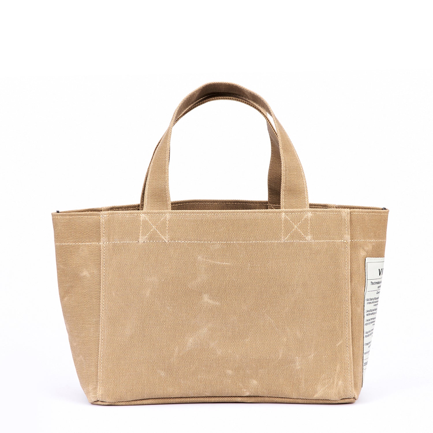 WAXED CANVAS TOTE BAG - SMALL - BEIGE