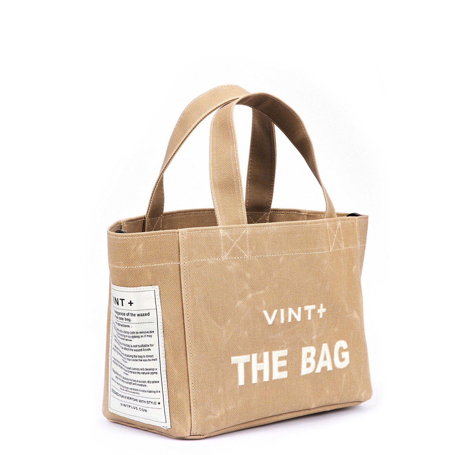 WAXED CANVAS TOTE BAG - SMALL - BEIGE