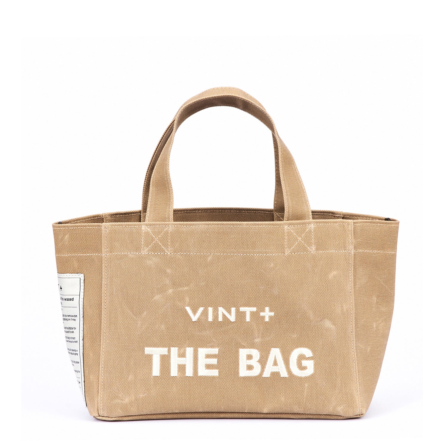 WAXED CANVAS TOTE BAG - SMALL - BEIGE
