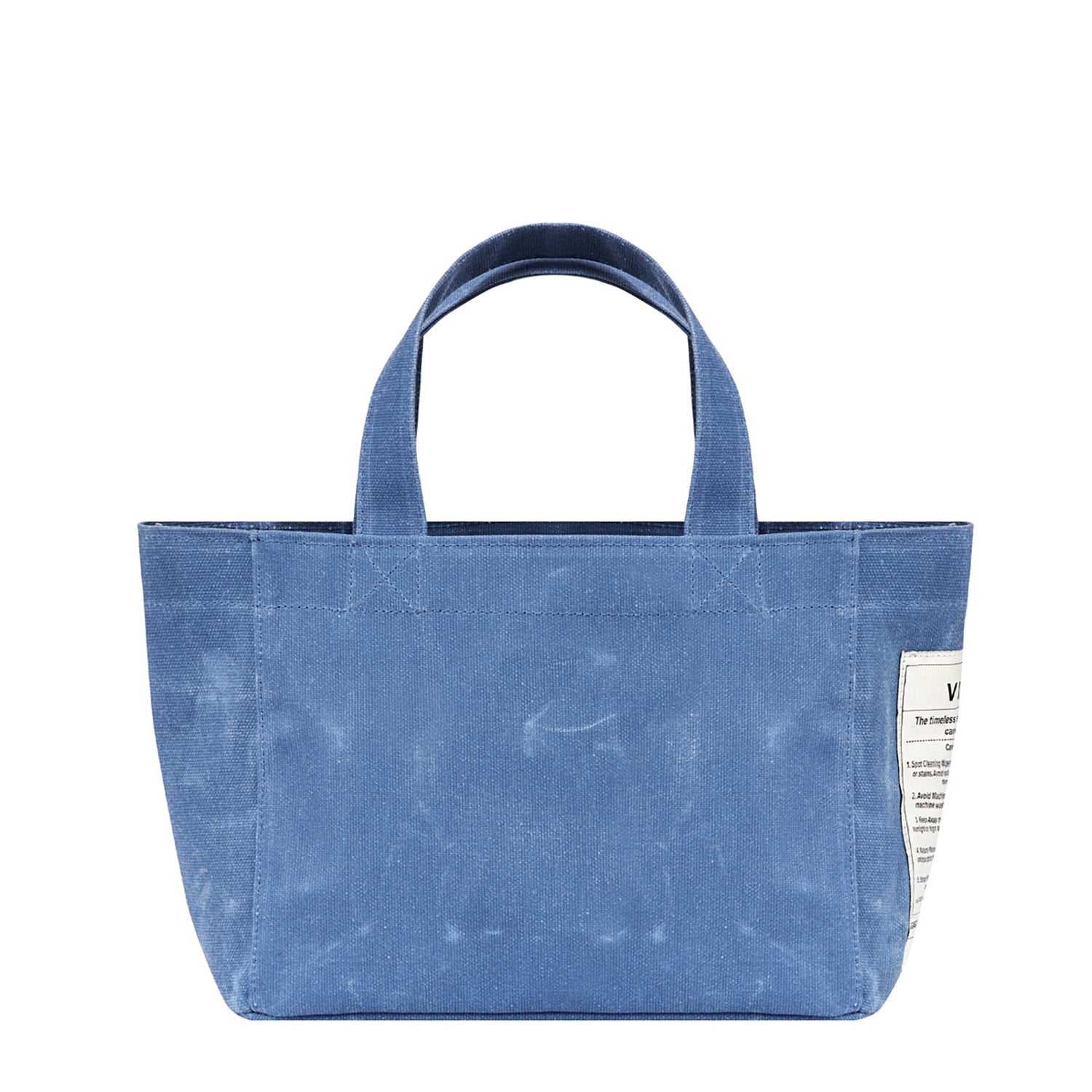 WAXED CANVAS TOTE BAG - SMALL - BLAU