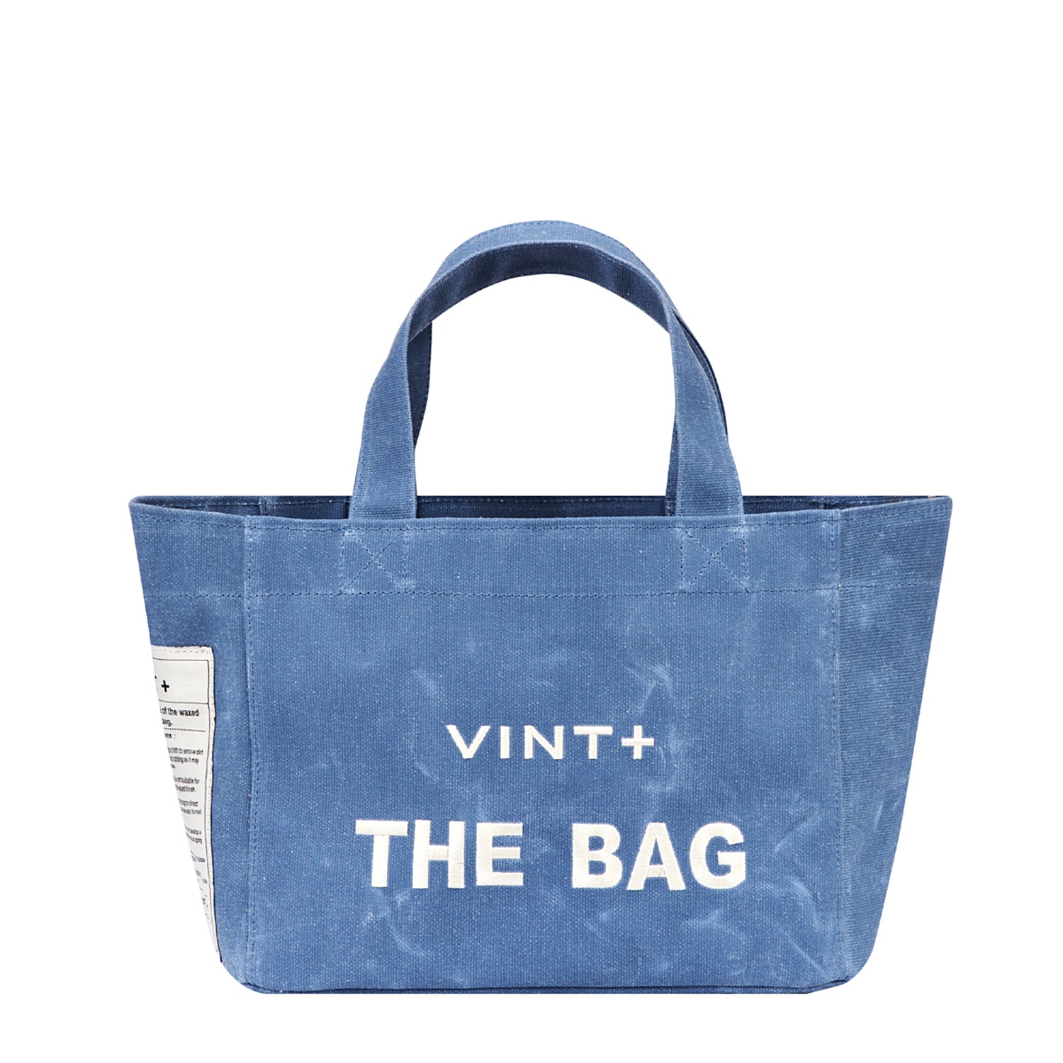 WAXED CANVAS TOTE BAG - SMALL - BLAU