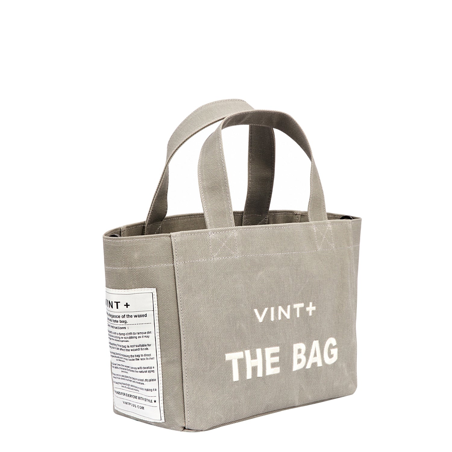 WAXED CANVAS TOTE BAG - SMALL - GRAY VIGORE